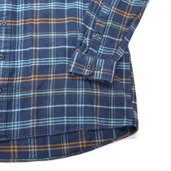 LL Bean Katahdin Performance Flannel Button Up Shirt Mens XLT Blue Plaid Heavy - Picture 2 of 8